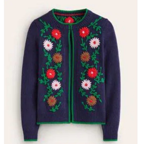 BODEN Sweater Floral Embroidered - Picture 4 of 9